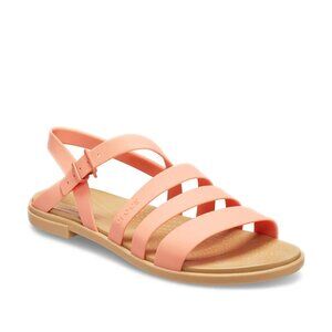 Crocs Women's Peach Tulum Cross Strap Flat Buckle Strappy Sandal Size 9